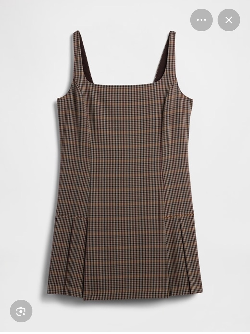 GAP Plaid Sleeveless Mini Dress in Brown plaid- women’s size MP (runs large)